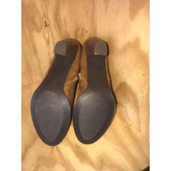 JustFab “Analia” Double Zipper Booties; Chestnut Brown Faux Suede, Size 11M - Picture 8 of 8